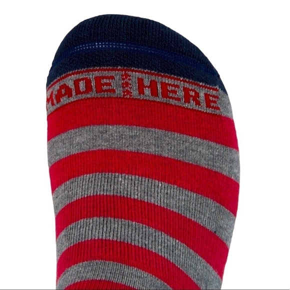 NWT MADE HERE University No Show Ankle Grey/Red Cotton Socks Unisex Socks, L/XL - Picture 5 of 6